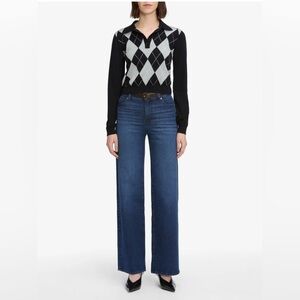 FRAME Size 32 Le Slim Palazzo Jeans Crossings Quiet Luxury Raw Hem